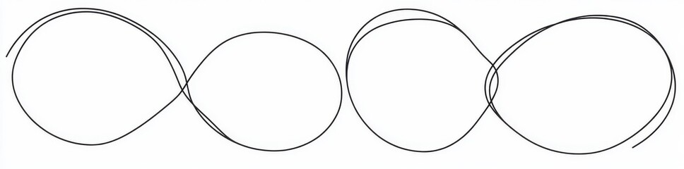 Continuous line artwork of two abstract hearts on a see-through background, specifically designed as a Valentine's Day banner, available in PNG
