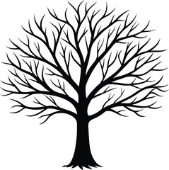 Obraz premium Tree without leaf silhouette illustration
