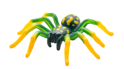 Fake rubber spider toy, isolated on a white background, clipping path  -  