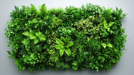 Fototapeta premium Green Plant Wall, Interior Design, Greenery, Modern Decor