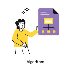Algorithm Concept vector illustration.  isolated on white Background.