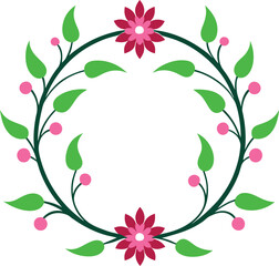 A vector drawing represent colorful floral frame design illustration