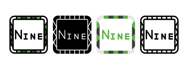 Obraz premium Set of Nine Line, Line Filled, Glyph, Flat Icons