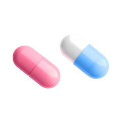 Pink and blue pills ideal for healthcare medicine and pharmacyrelated projects