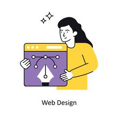 Web Design Concept vector illustration.  isolated on white Background.