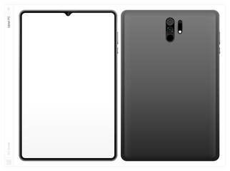 Tablet PC. Vector illustration. NO stroke.