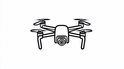 Drone Diagram: Technical Line Drawing of a Quadcopter AI Generated
