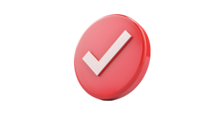 Flat checkmark button, UI icon. transparent Background, clipping path  -  