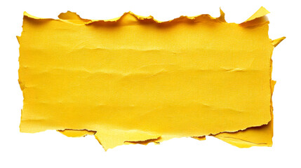 Free PNG image of torn yellow cardboard paper, transparent background, clipping path -