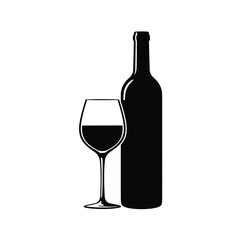 wine bottle and glass