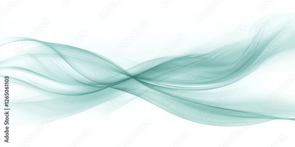 Canvas Prints abstract flowing teal blue wave forms, soft highlights and shadows, smooth vector art design element
