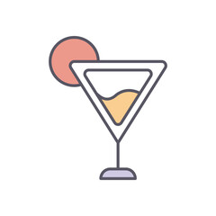 Cocktail  vector icon stock illustration