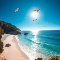 Fototapeta premium playas y gaviotas