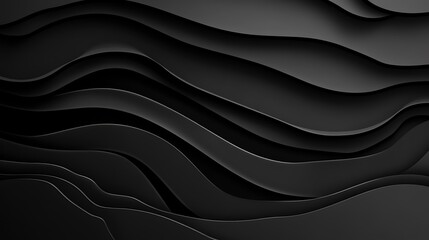 Fototapeta premium Abstract 3D Render: Dark Gray Wave Pattern Design AI Generated