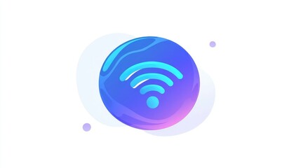 A beautiful and the blue color wifi icon on the colorful background 