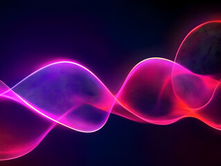 Futuristic Light Waveforms with a Glowing Motion Effect in a Sci-Fi Inspired Abstract Background