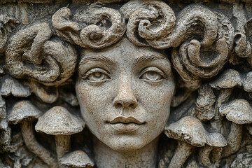 Generative AI Bas-Relief Sculpture Combining Classical Artistic Themes with Modern world attributes