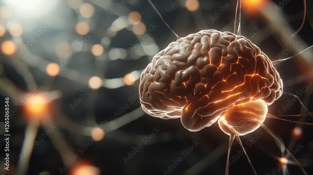 Poster Exploring neural networks brain functionality and connectivity digital realm scientific abstract environment macro view innovative concepts