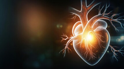 Heart health insights exploring the human heart medical research facility digital art abstract view vitality concept