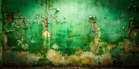 Old Green Grunge Plaster Wall Texture Background - Long Exposure Photography