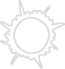 Hand drawn summer sun icon, sunshine