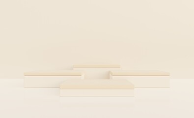 beige podium beige background For advertising beautiful products, 3D illustrations