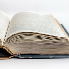 Aesthetic close-up of an open book emphasizing its detailed pages and cover.