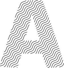 Letter A with wave effect