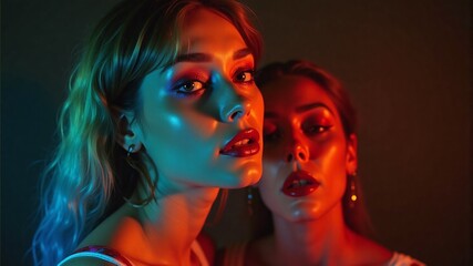 Naklejka premium Neon Nights Portrait