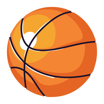 Vector image of basketball ball icon with white background