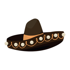 Vector Illustration of a Traditional Mexican Sombrero with Decorative Elements – Ideal for Cultural Celebrations, Fiesta Graphics, and Mexican-Themed Design Projects