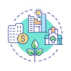 sustainable city icon, sustainable city vector illustration-simple illustration of sustainable city, perfect for sustainable city logos and icons