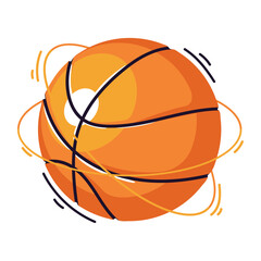 Vector image of basketball ball icon with white background