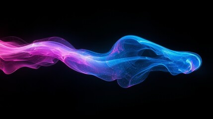 Colorful neon pink and blue smoke on a black background, an abstract color fog texture wallpaper design
