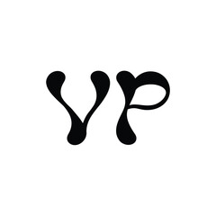 VP monogram logo design letter text name symbol monochrome logotype alphabet character simple logo