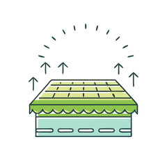 green roof icon, green roof vector illustration-simple illustration of green roof, perfect for green roof logos and icons