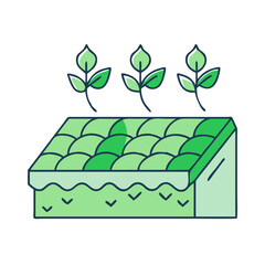 green roof icon, green roof vector illustration-simple illustration of green roof, perfect for green roof logos and icons