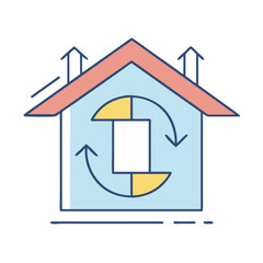 insulated home icon, insulated home vector illustration-simple illustration of insulated home, perfect for insulated home logos and icons