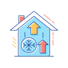 insulated home icon, insulated home vector illustration-simple illustration of insulated home, perfect for insulated home logos and icons