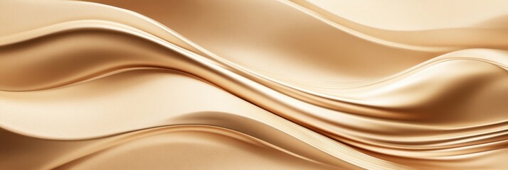 Obraz premium Smooth flowing golden waves abstract digital design background