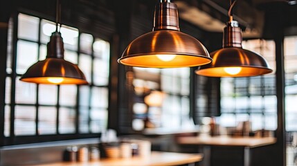 Sunlight and warm pendant lights over a lunch counter