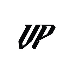 VP monogram logo design letter text name symbol monochrome logotype alphabet character simple logo