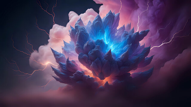blauer Blitz in einer Wolke