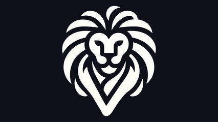 Minimalist logo inspired by a lion's head and the letter v