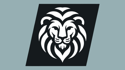 Minimalist logo inspired by a lion's head and the letter v