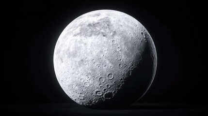 Naklejka premium Moon, gibbous phase, space background, astronomy