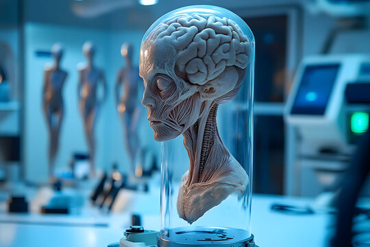 Alien Anatomy: A Glimpse into Extraterrestrial Biology in a Futuristic Laboratory