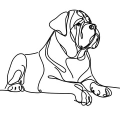 Obraz premium Bullmastiff breed Dog Minimalist Line Art 