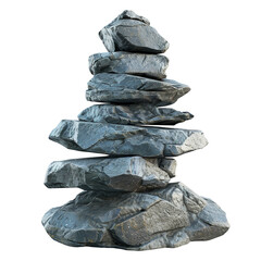 Stacked Stones Against a Black Background