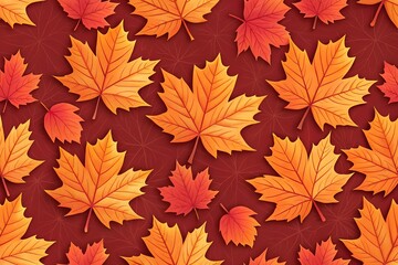 Fototapeta premium A Vibrant Tapestry of Autumn Leaves in Warm Hues of Orange and Red for Seasonal Elegance